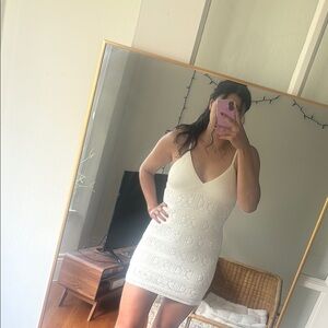 Elegant White Knit Dress